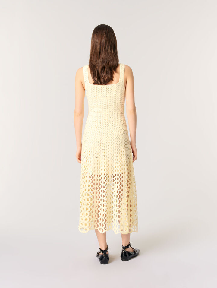 Rhinestone crochet maxi dress