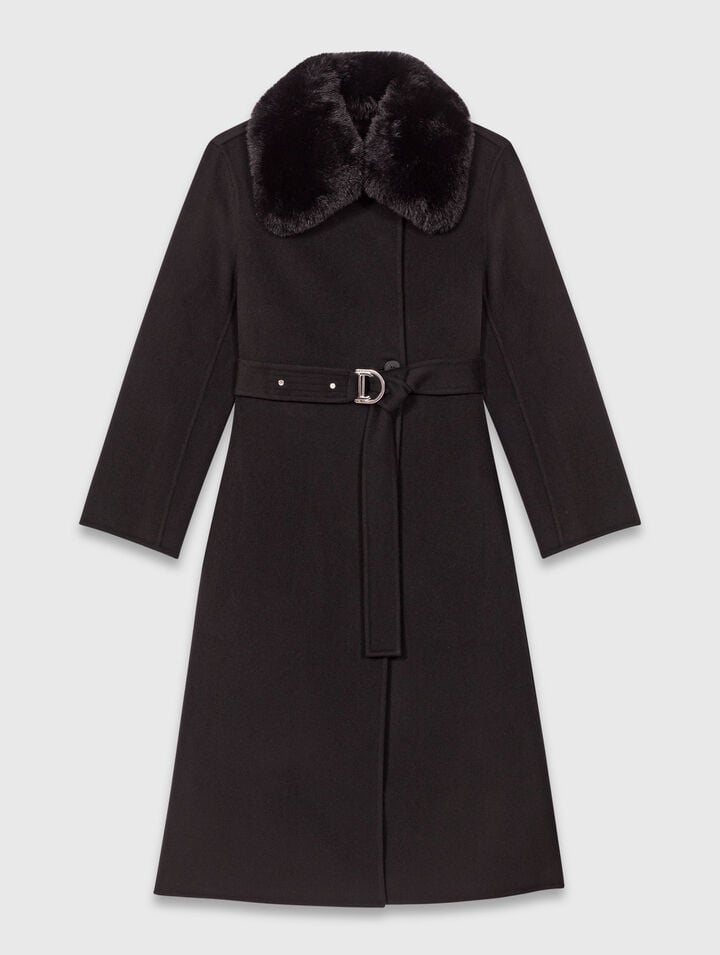 Double-faced coat with removable collar