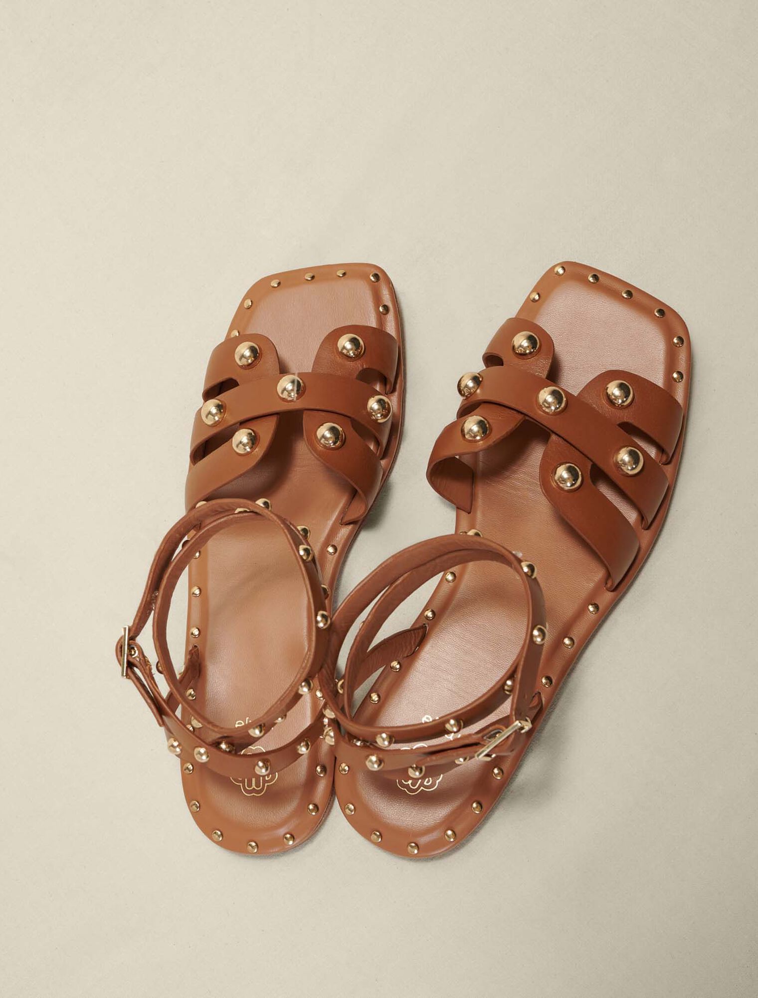 Studded leather sandals