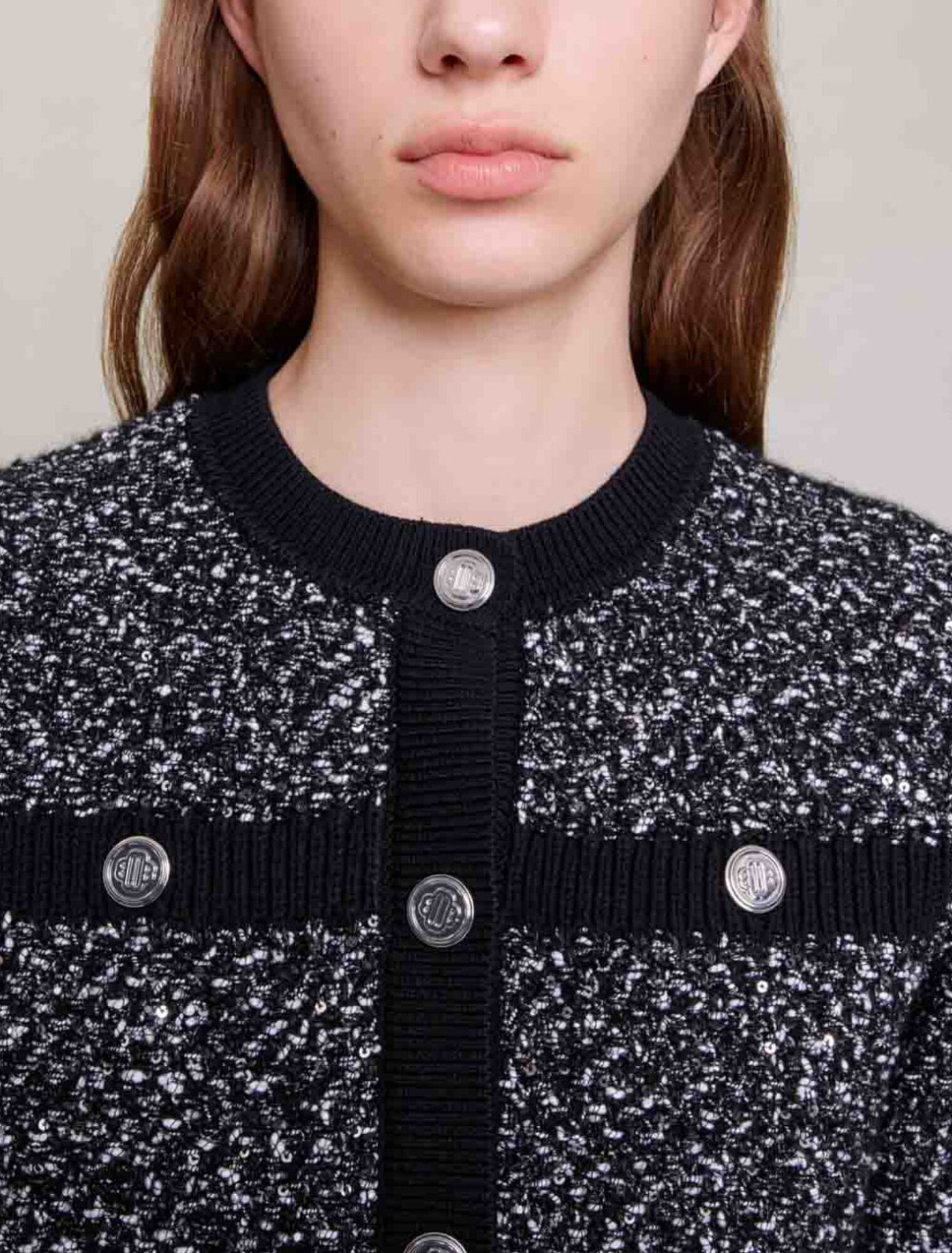 Short tweed-effect cardigan