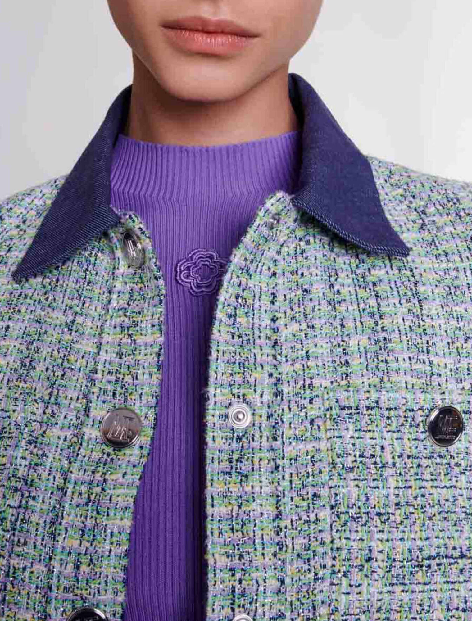 Contrast tweed cropped jacket