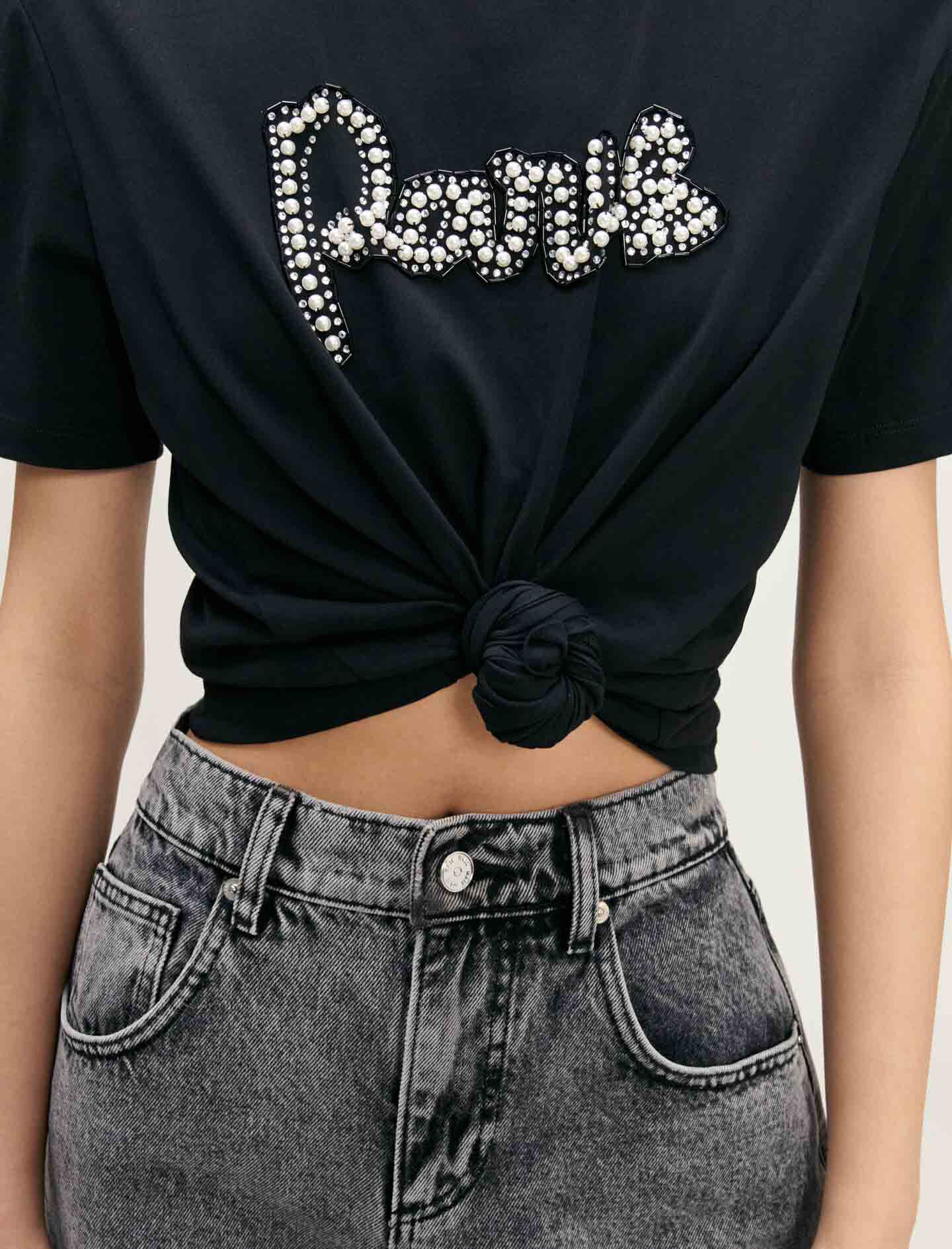 さらに100円引き◆MARITHE◆W EMBROIDERY PLUS LOGO TEE T-shirt with embroidery | Closed