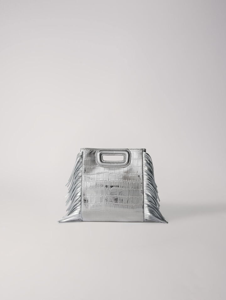 Embossed croc-effect leather mini M bag