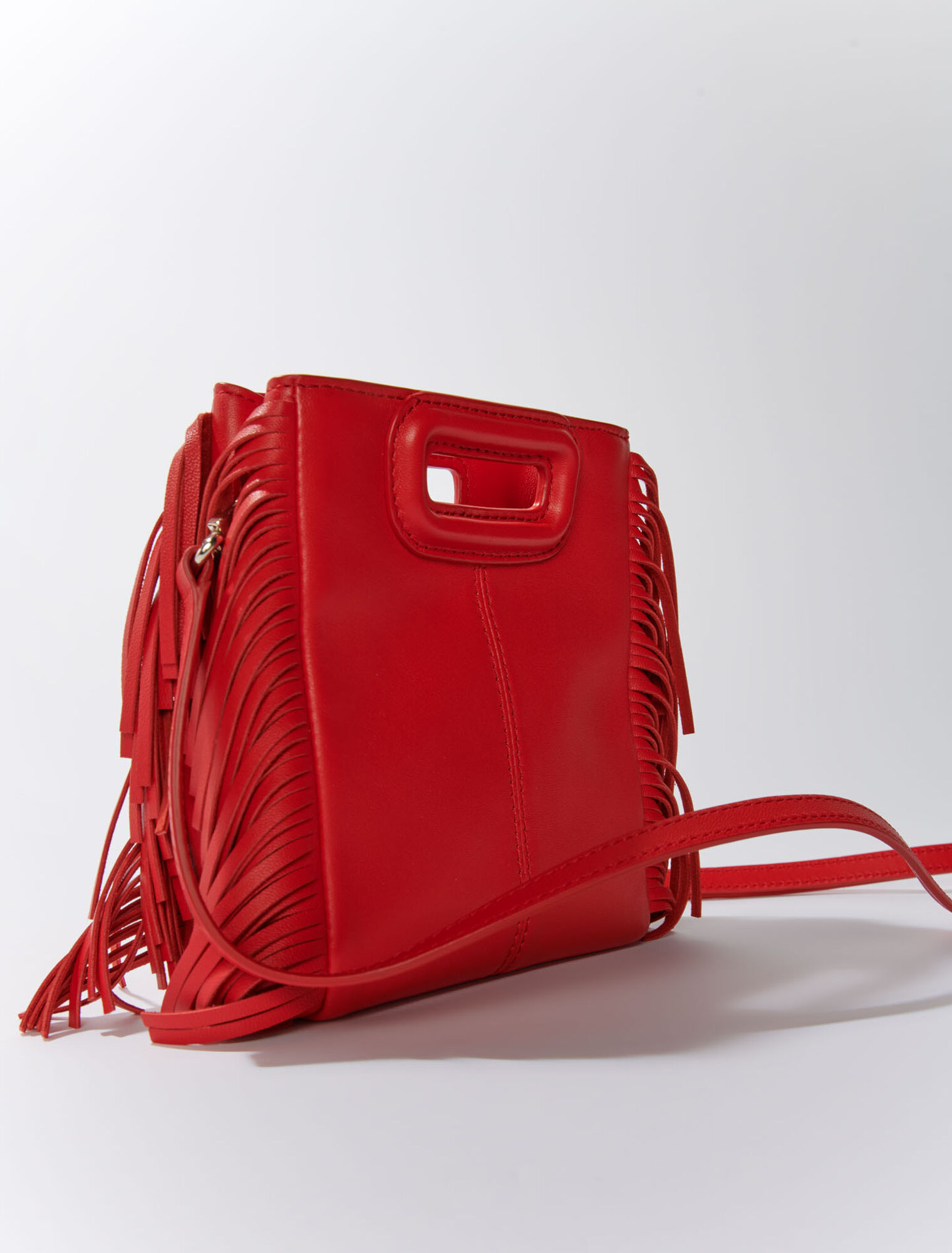 Leather mini M bag with chain