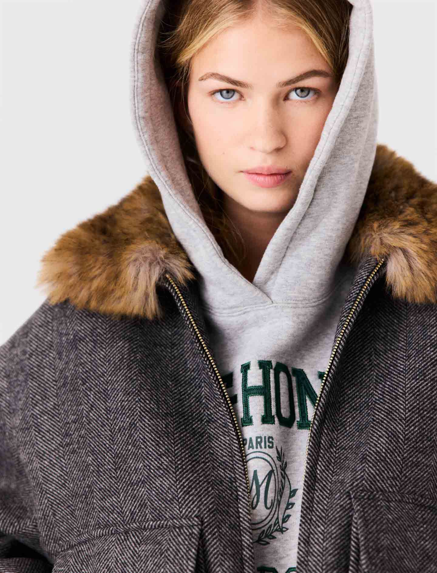 Faux Fur Collar Jacket