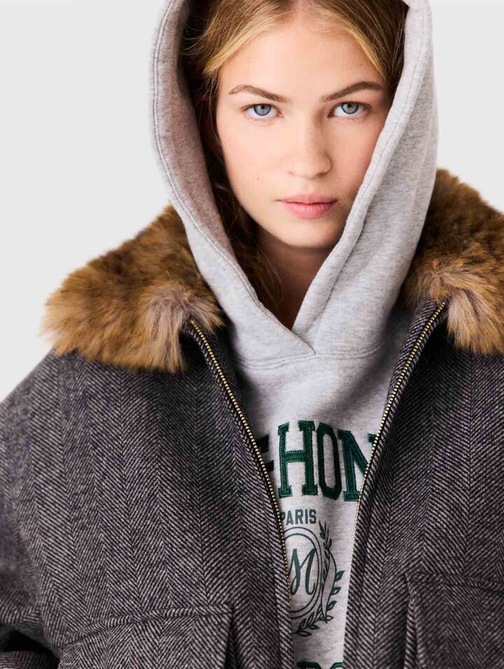 Oversized herringbone jacket