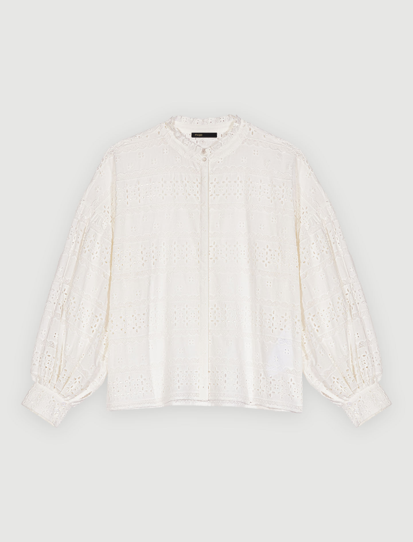 100％安い For White blouse cotton white Embroidered Women Maje | トップス