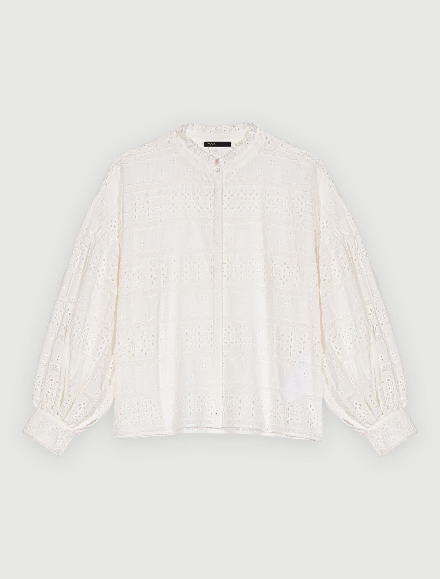 Embroidered white cotton blouse