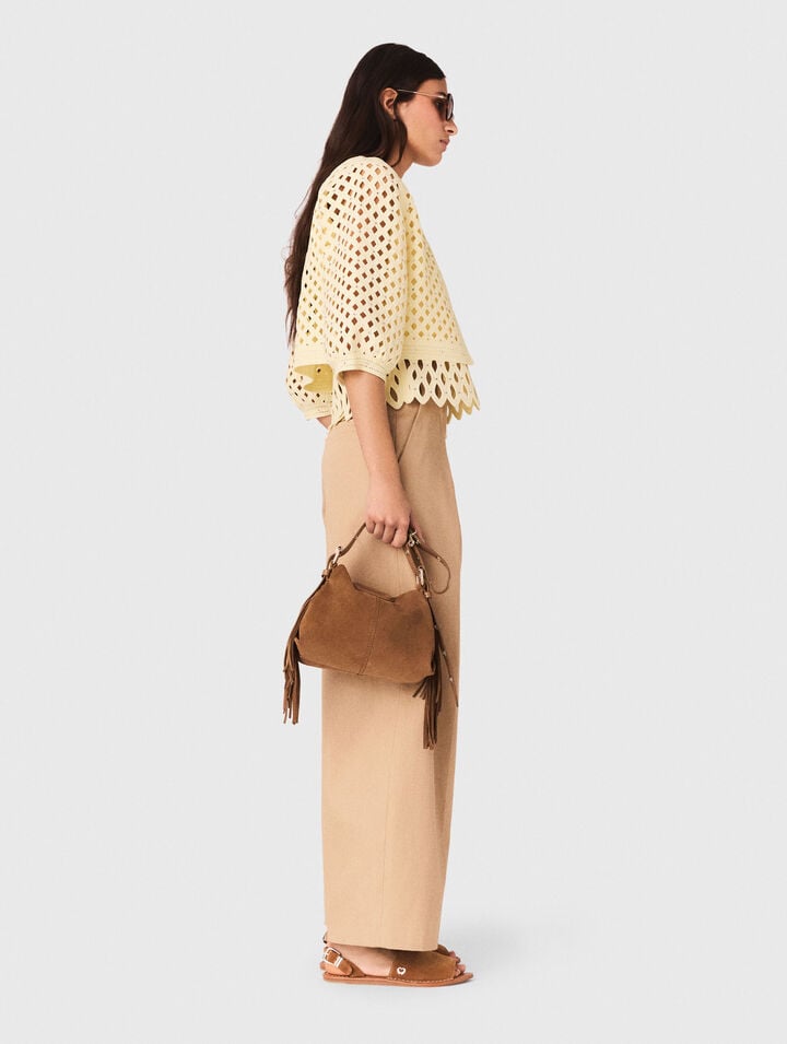 Rhinestone crochet cardigan