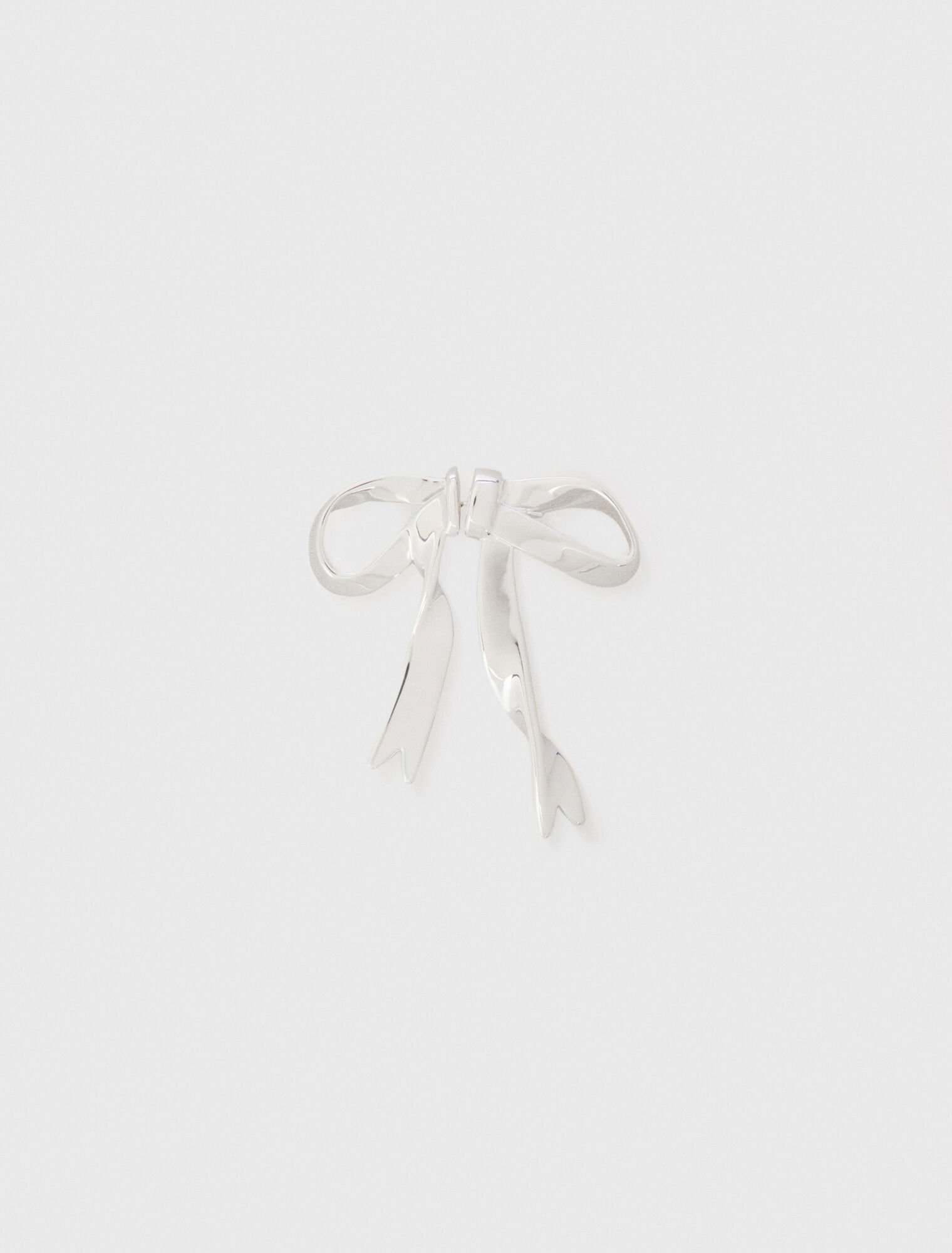 Silver bow earring
