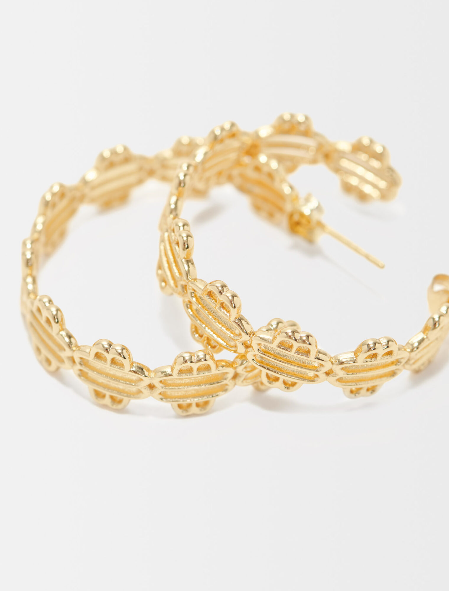 Large hoop earrings with Clover logo