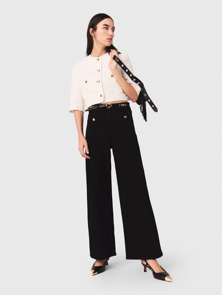 Straight-leg jeans with patch pockets