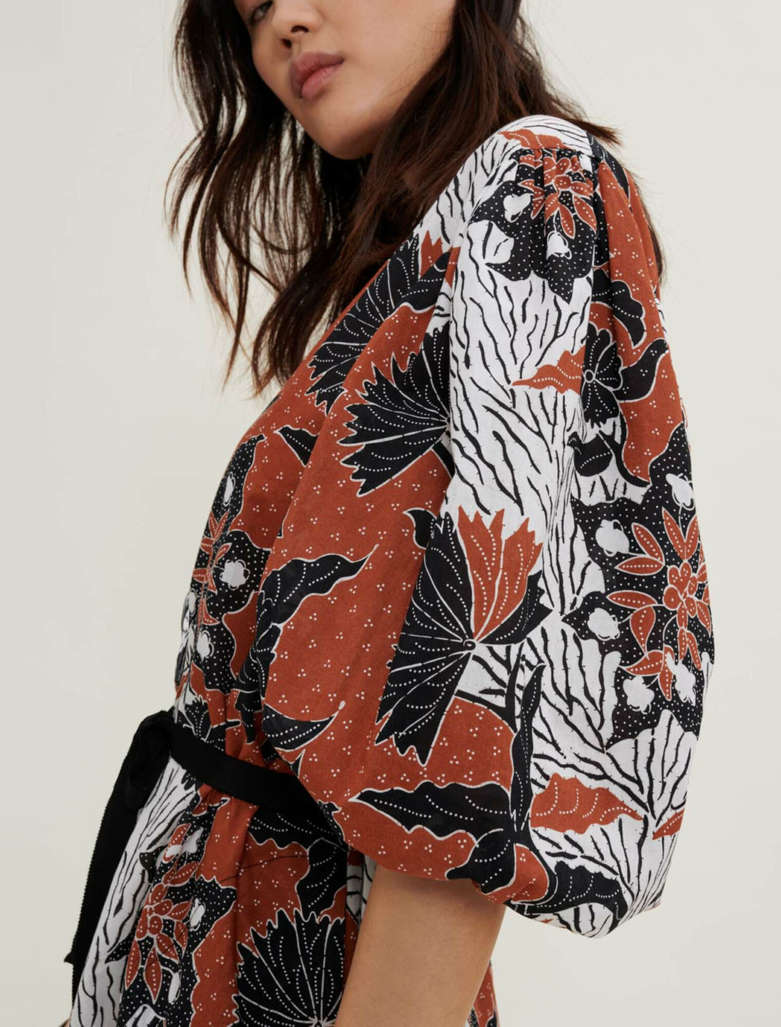Printed cotton voile dress