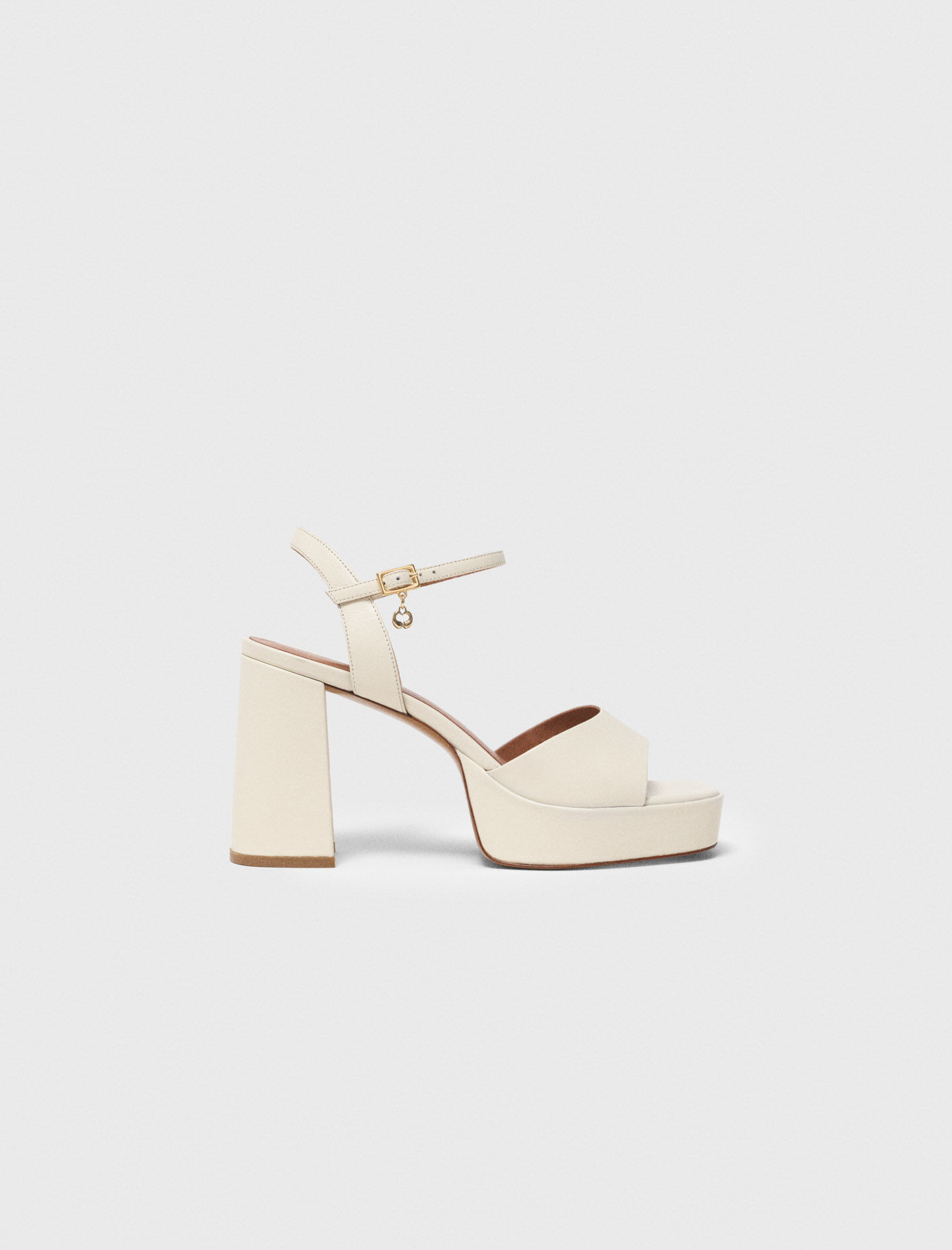 Leather platform sandals White For Women | Maje