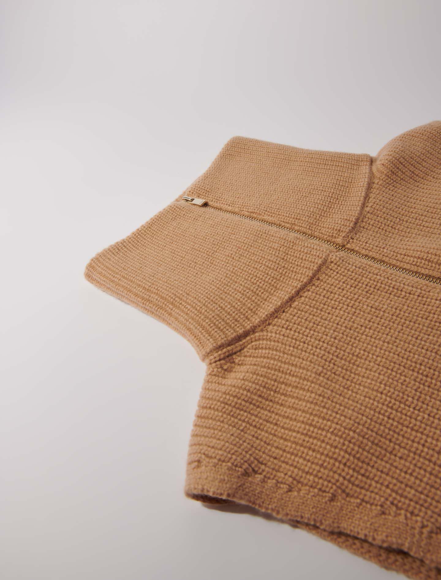 Cashmere/wool zip-up neck warmer Brown For Women | Maje