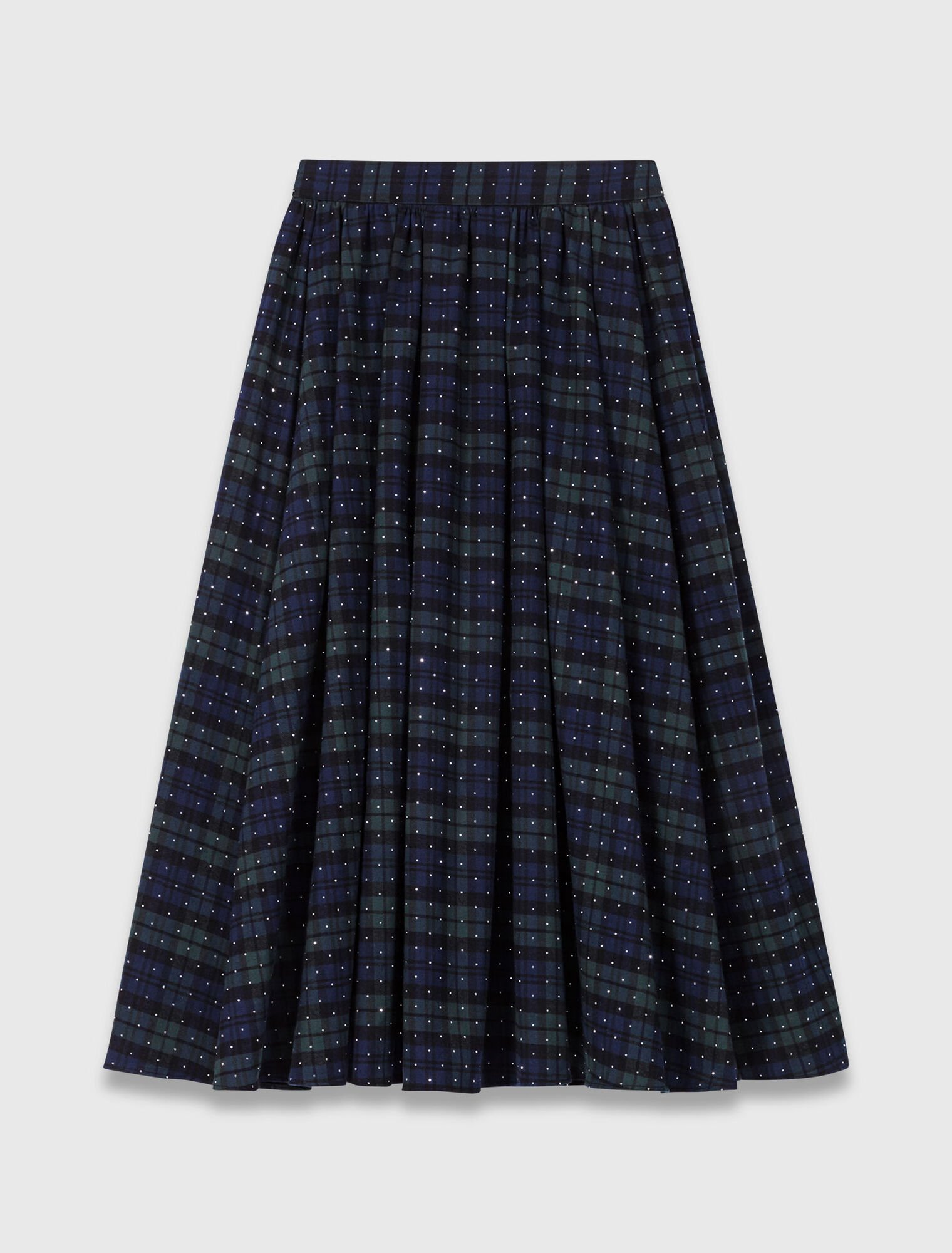 Check skirt with rhinestones
