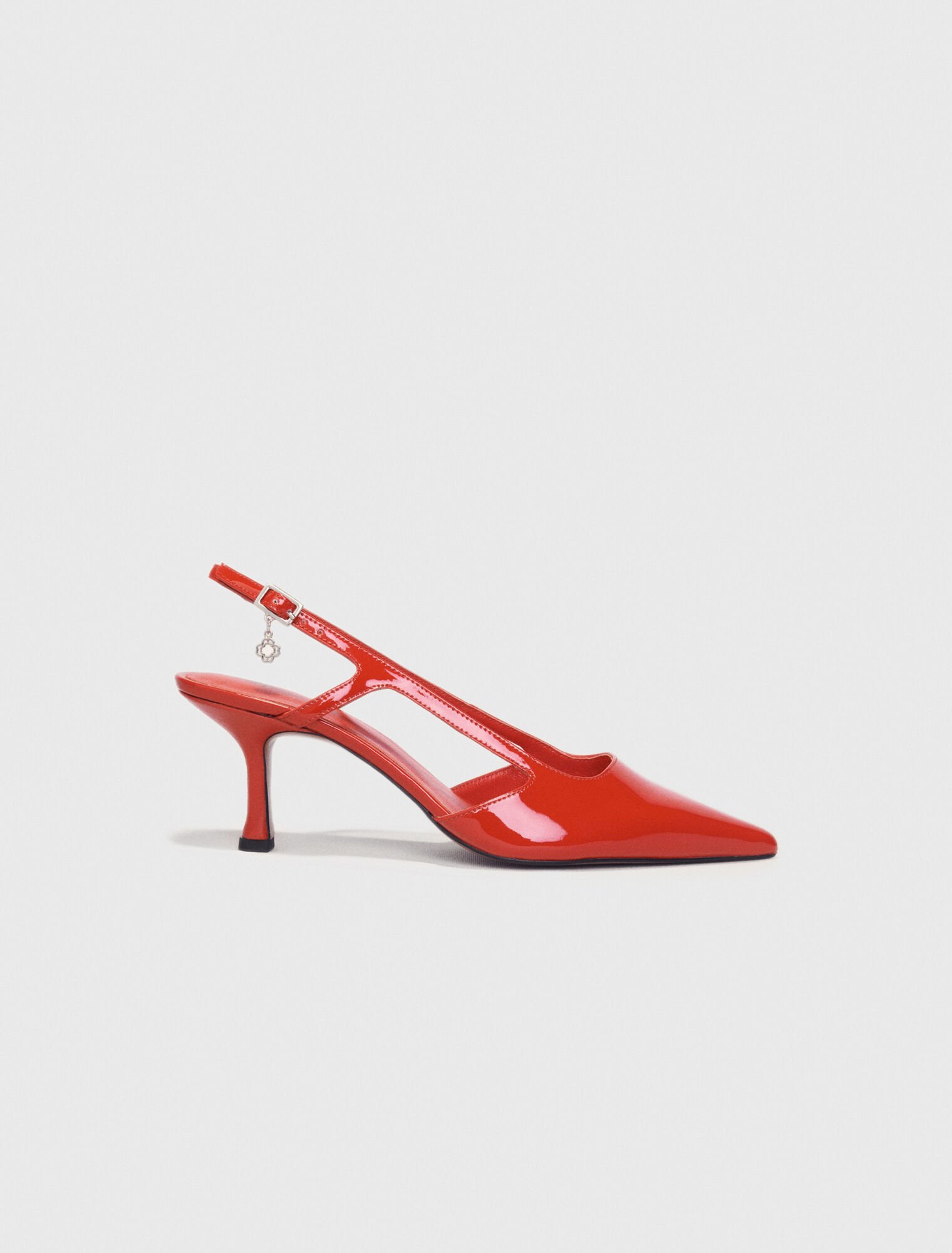 Patent leather slingback pumps