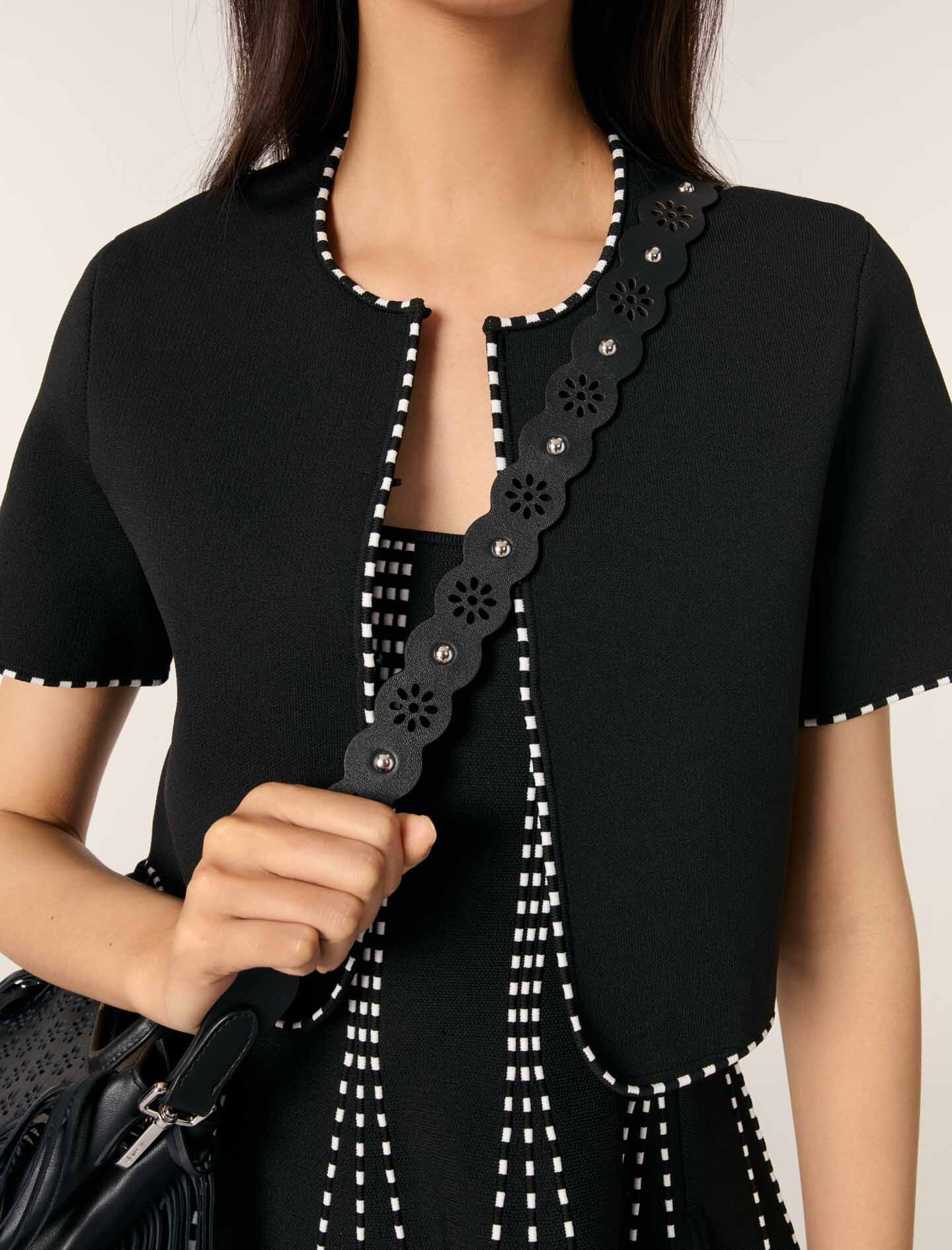 Short jacquard knit dress Black / Gray For Women | Maje Short jacquard knit dress Black / Gray For Women | Maje