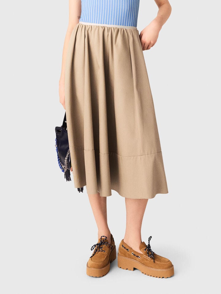 Mid-length cotton skirt