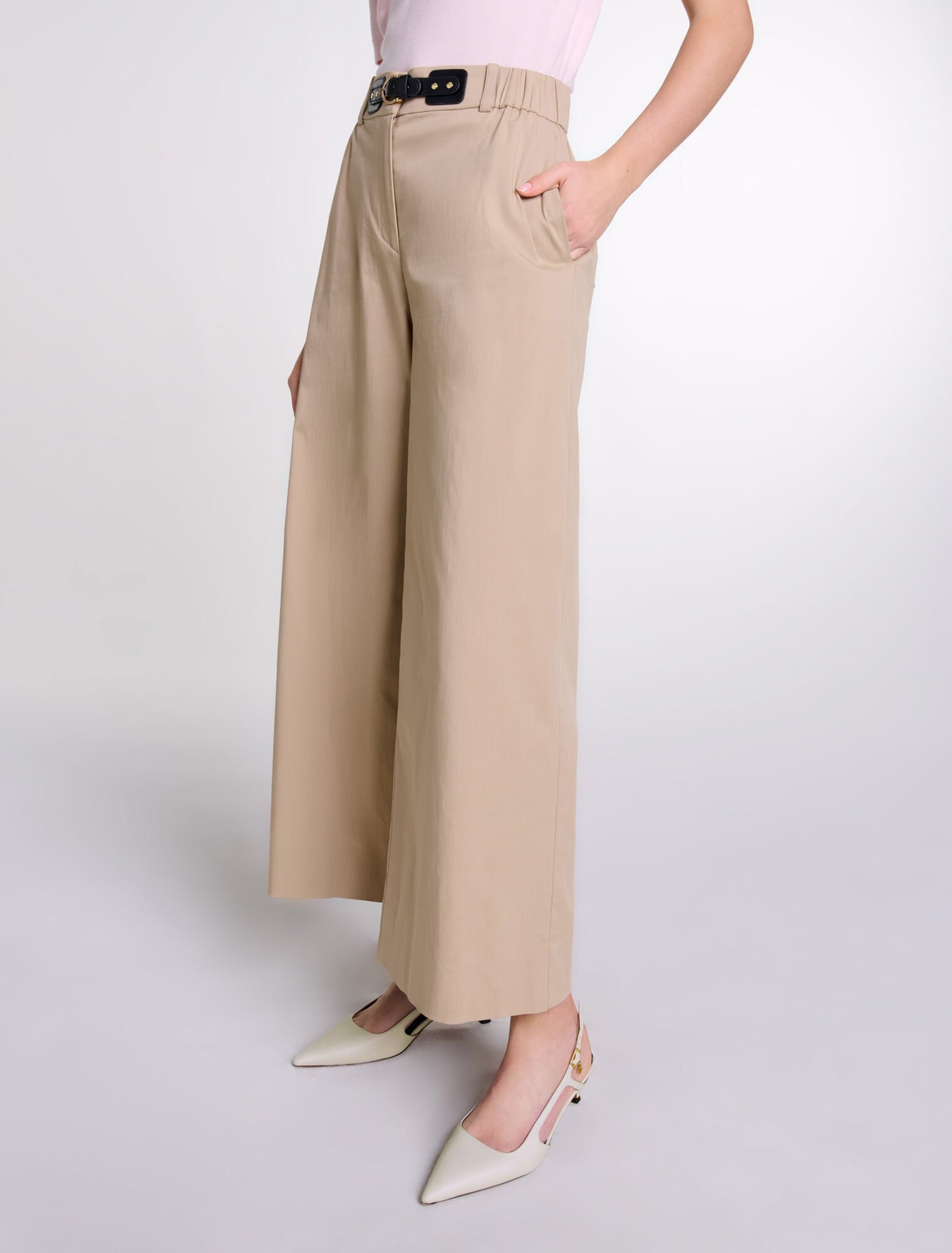 Pointed-toe pumps with straps
