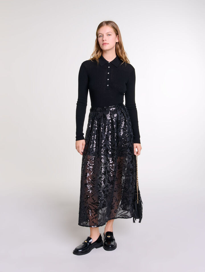 Sequin maxi skirt