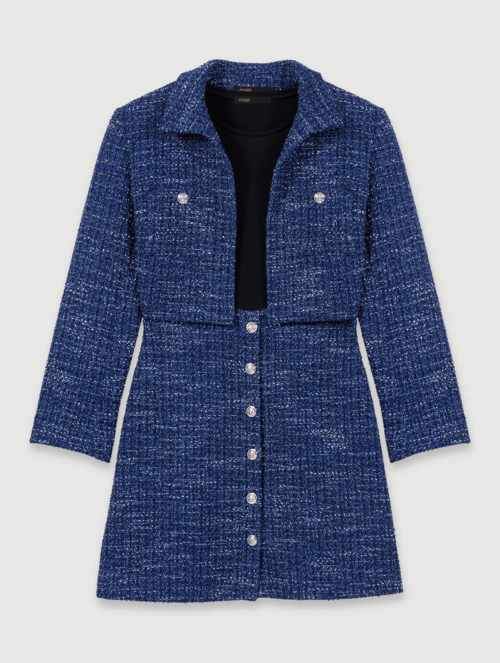 2-in-1 tweed dress