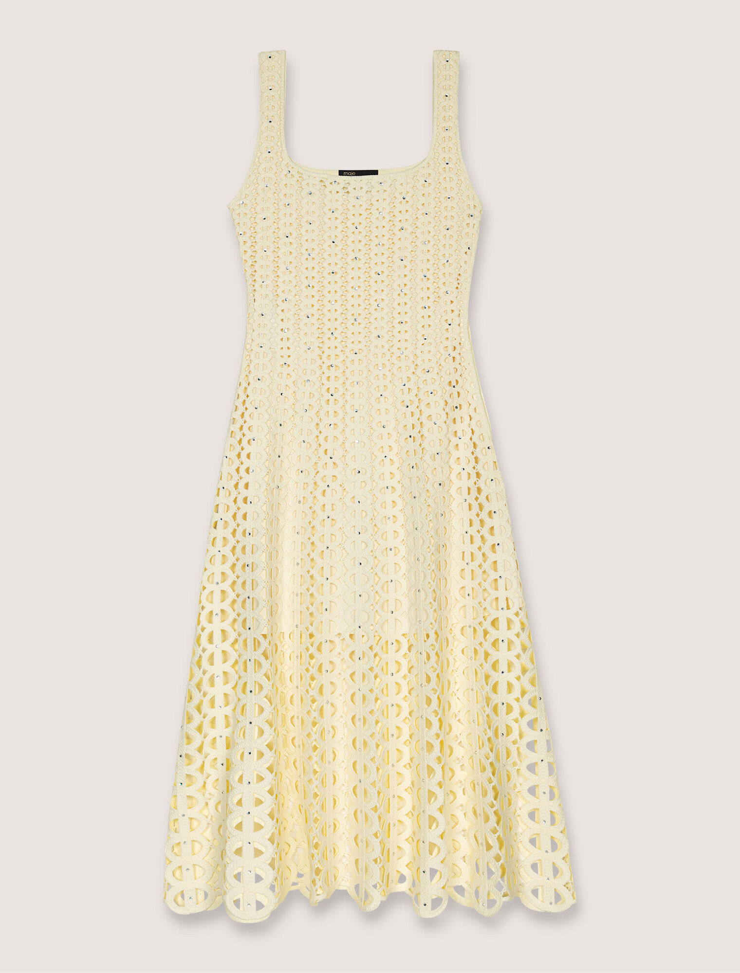 Rhinestone crochet maxi dress