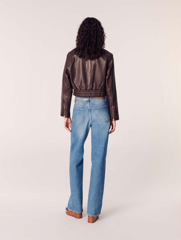 Vintage leather cropped jacket