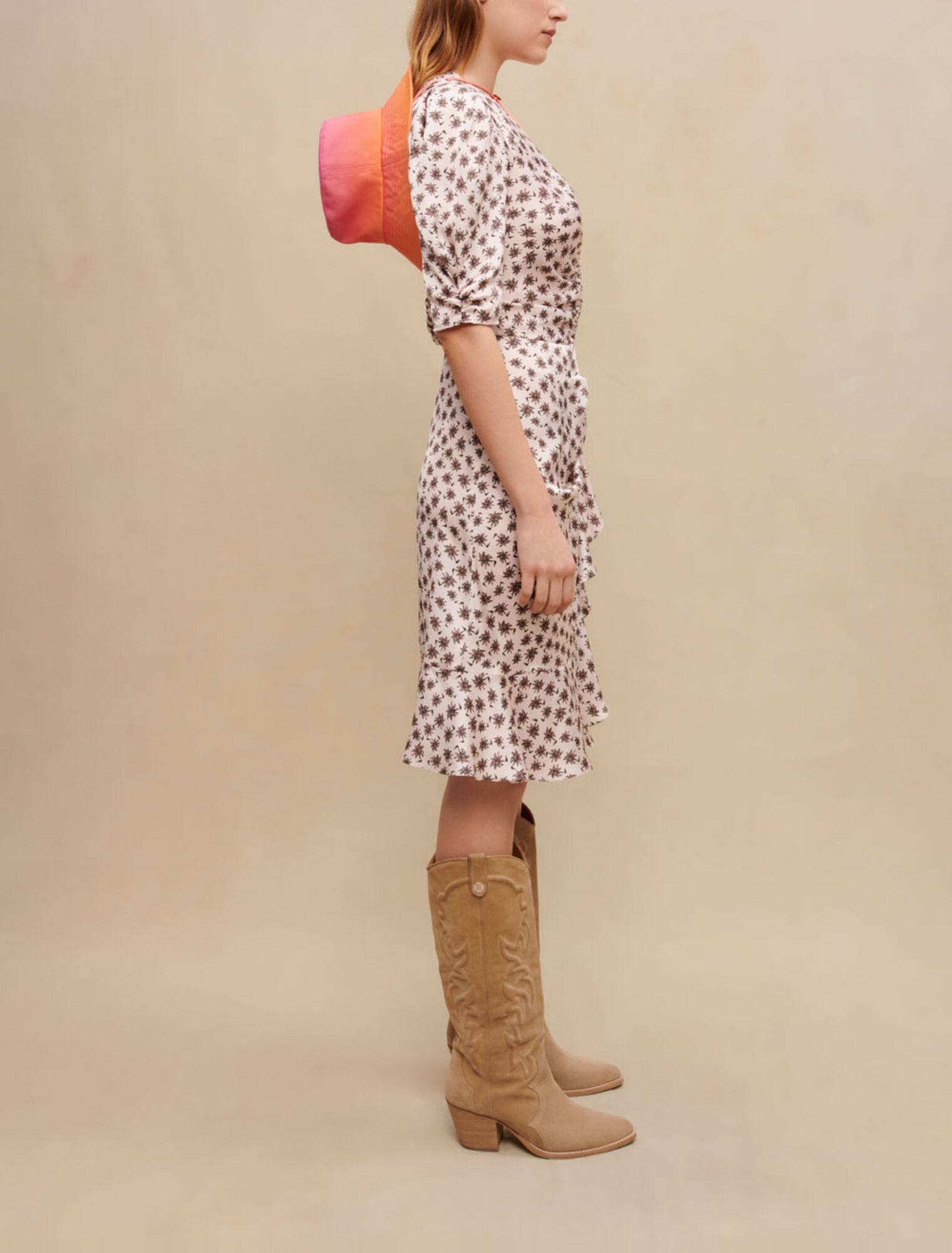Palm-tree print dress
