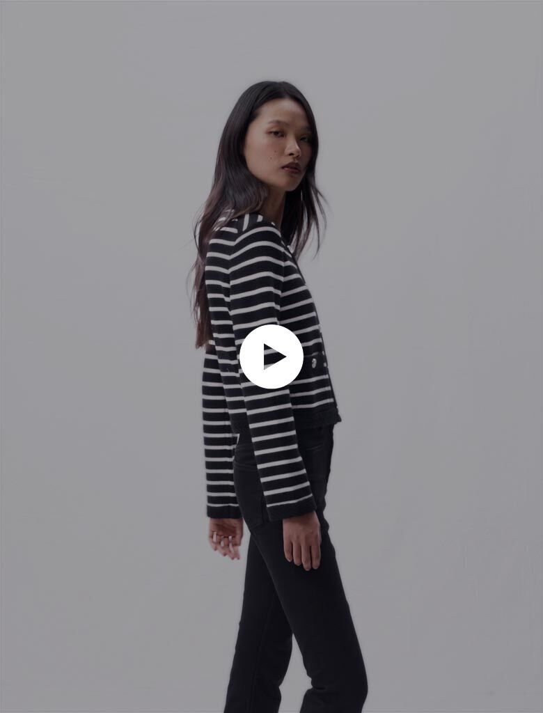 Striped cardigan Black / Gray For Women | Maje