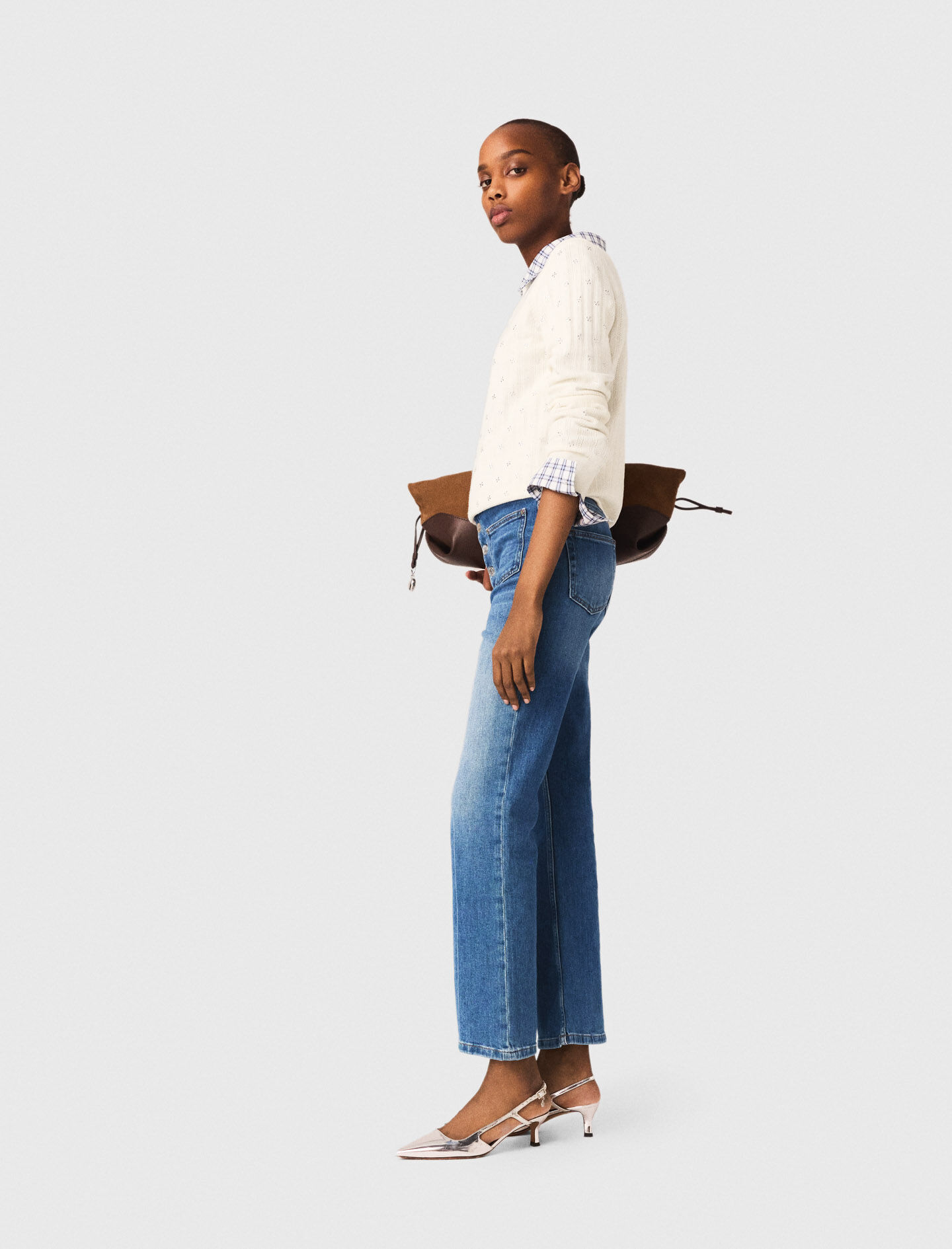 Jeans with button fly Blue For Women | Maje