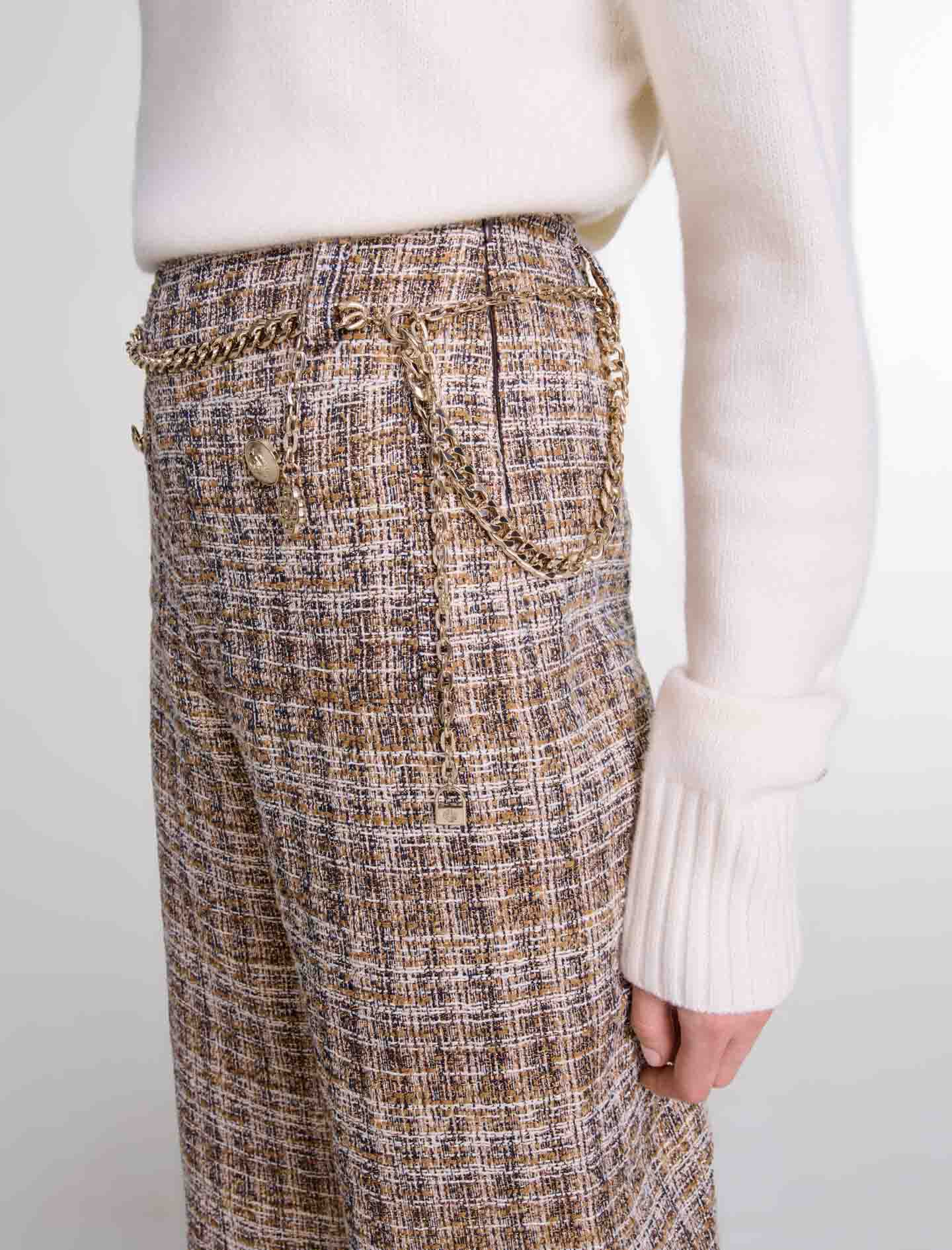 Tweed trousers Brown For Women | Maje