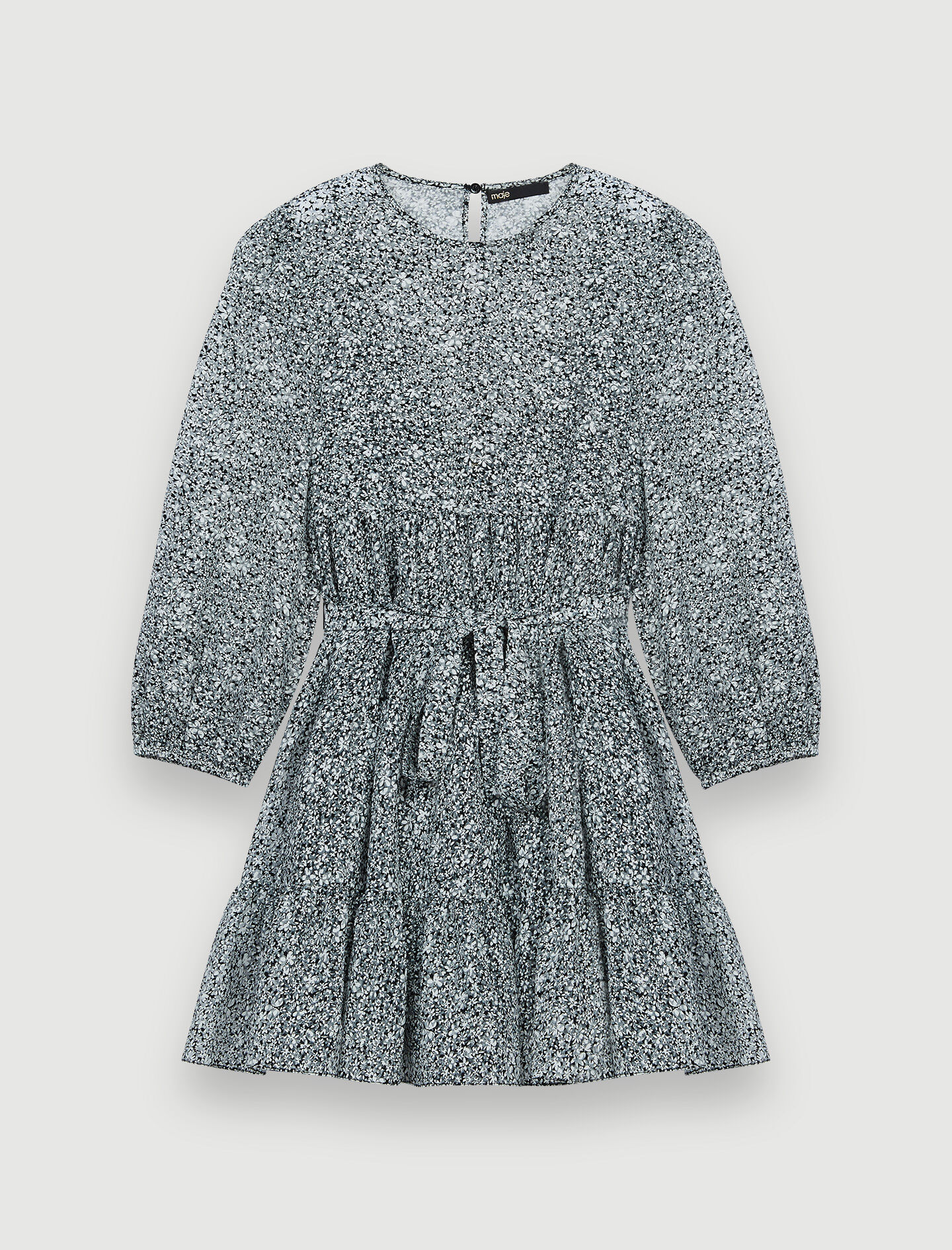 Baby doll dress in printed jacquard