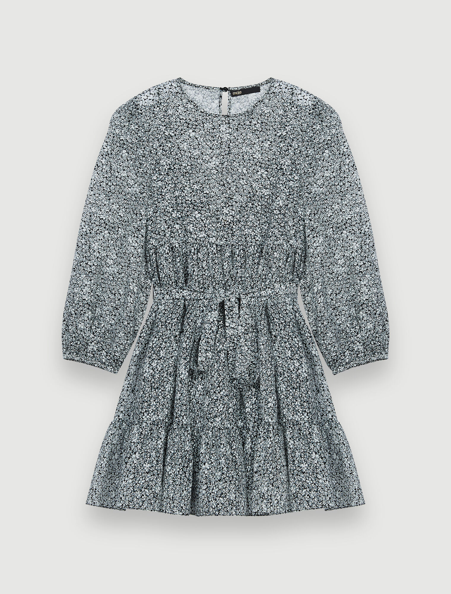 Baby doll dress in printed jacquard
