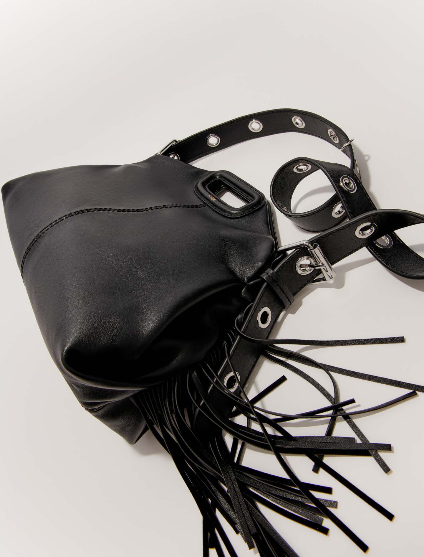 Smooth leather Miss M bag Black / Gray For Women | Maje