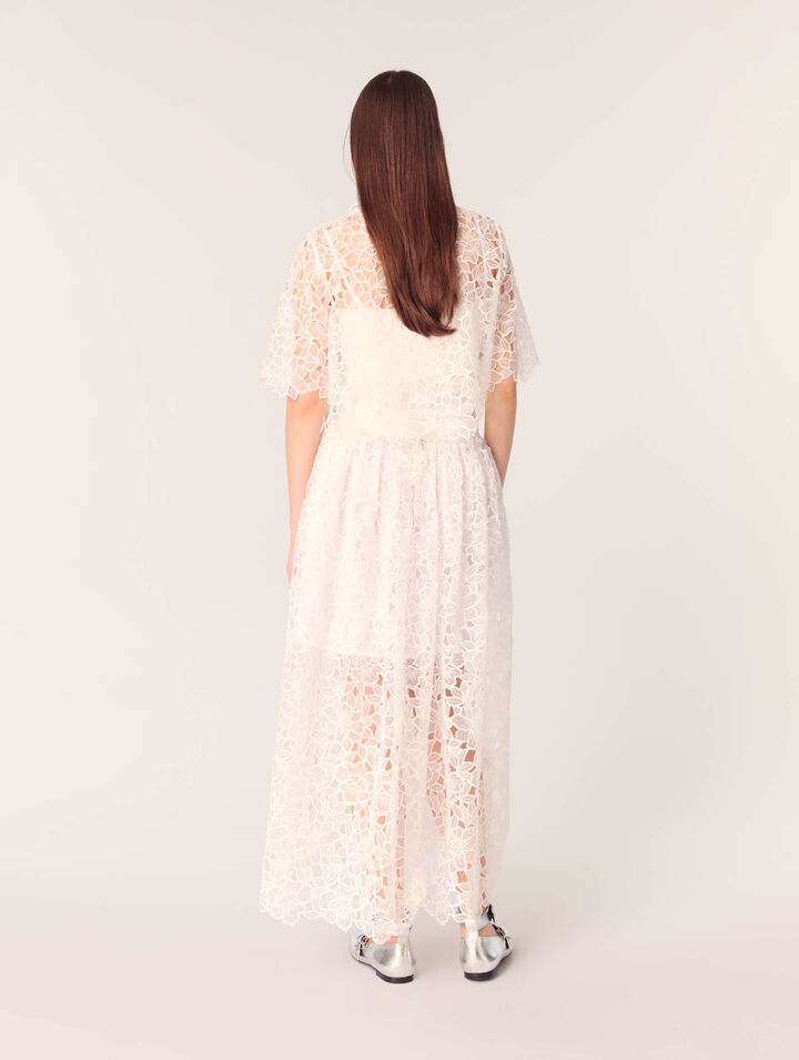 Cropped floral lace blouse