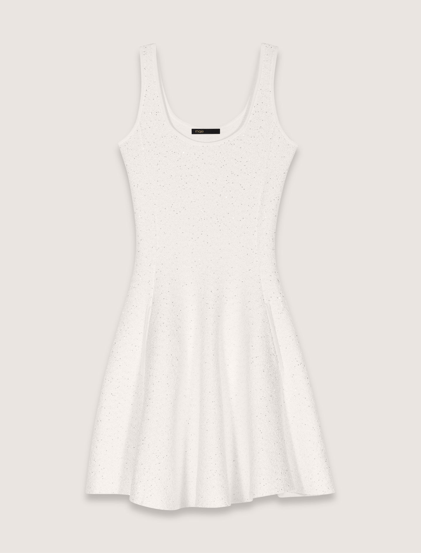Sequin knit mini dress White For Women | Maje Sequin knit mini dress White For Women | Maje