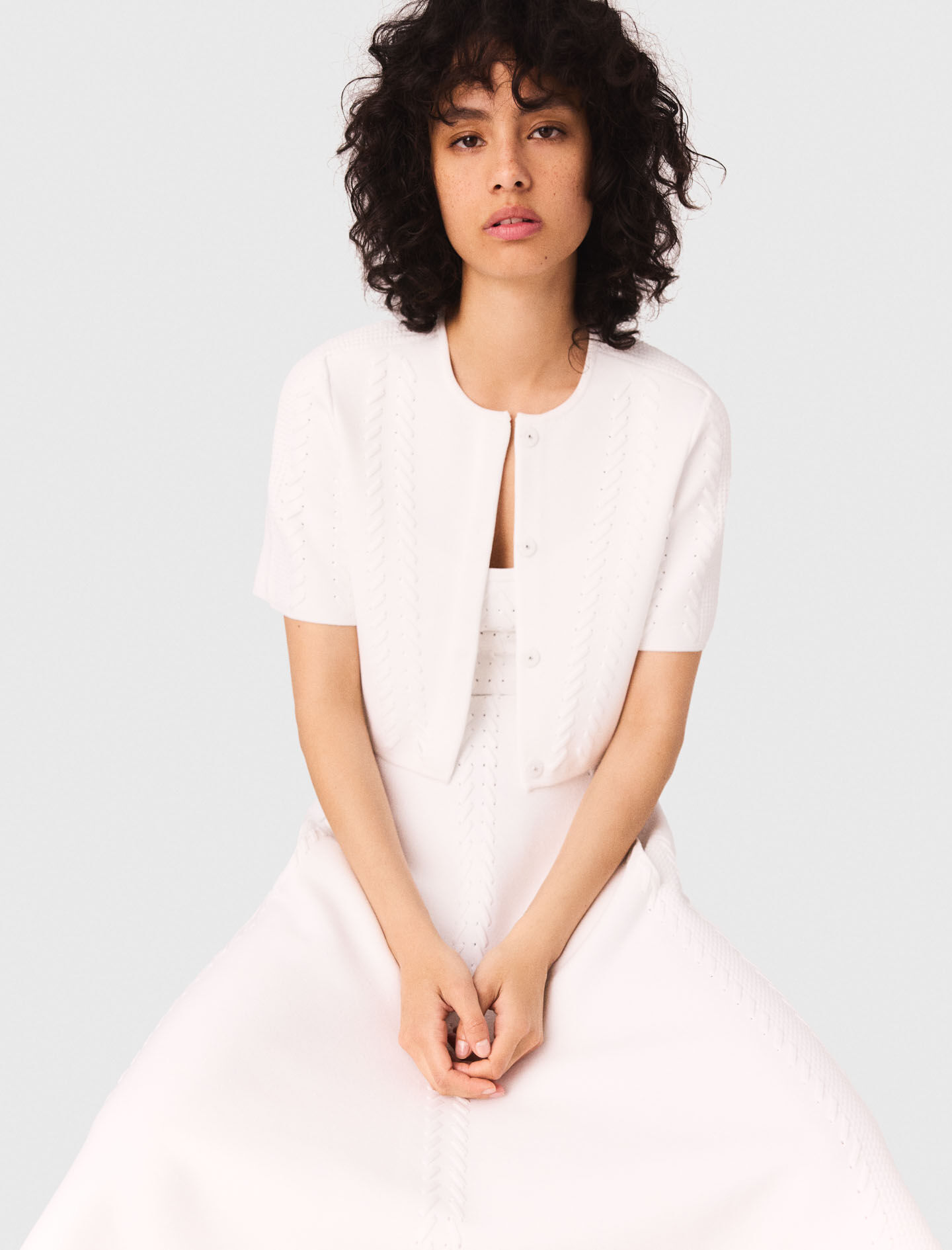 Cropped cardigan White For Women | Maje