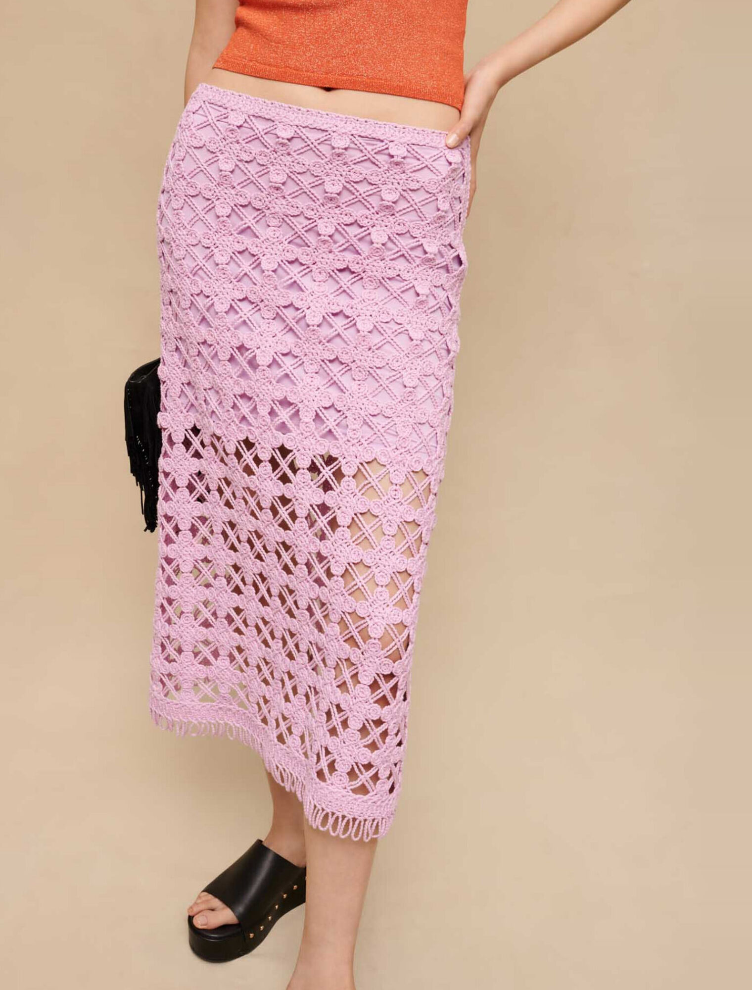 Crochet midi skirt