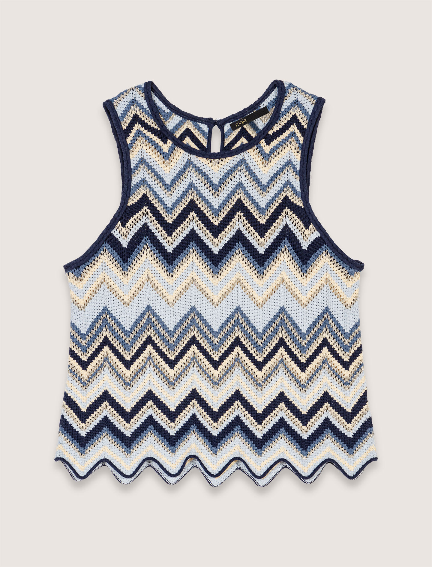 Crochet-knit top Blue For Women | Maje Crochet-knit top Blue For Women | Maje