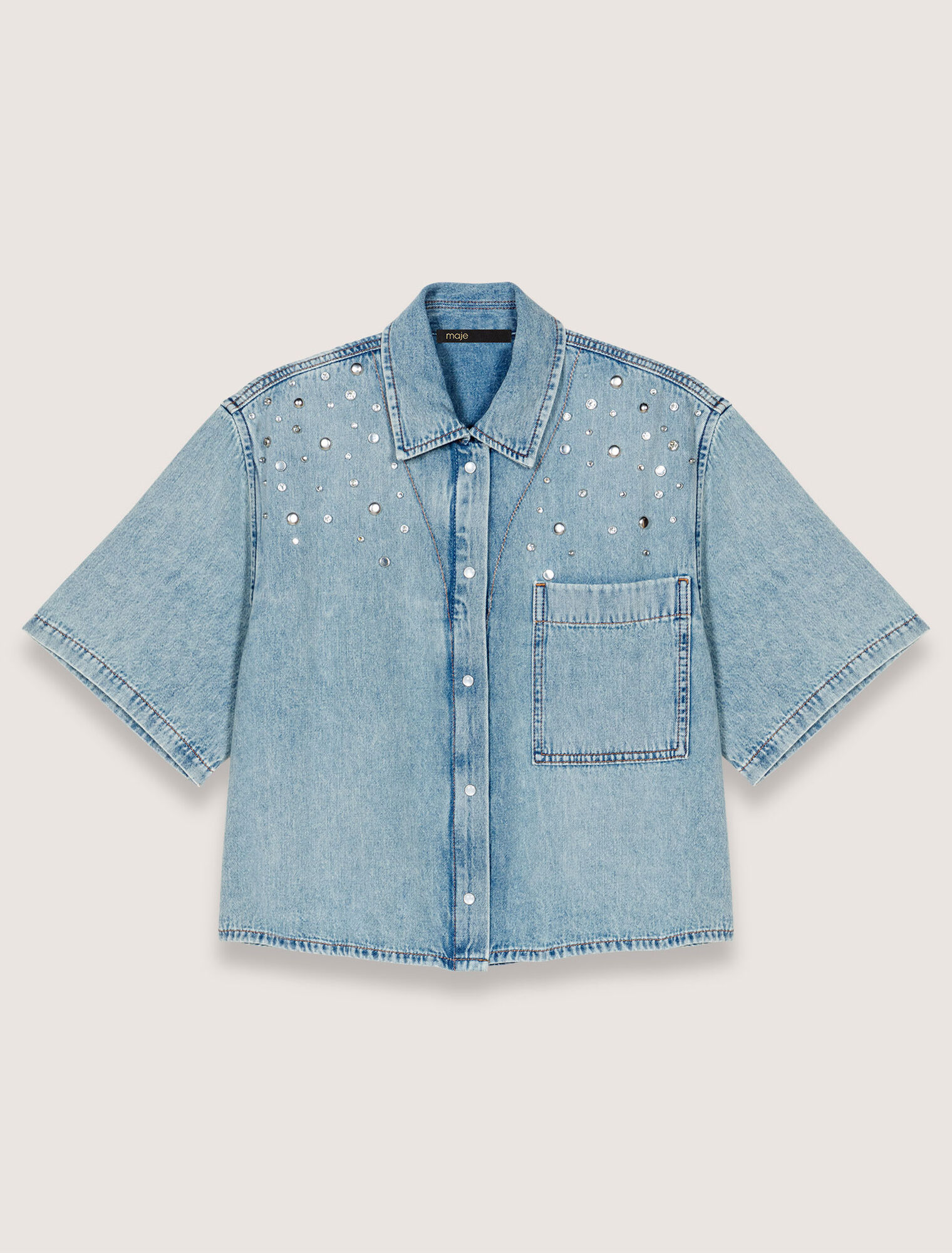 Studded denim shirt