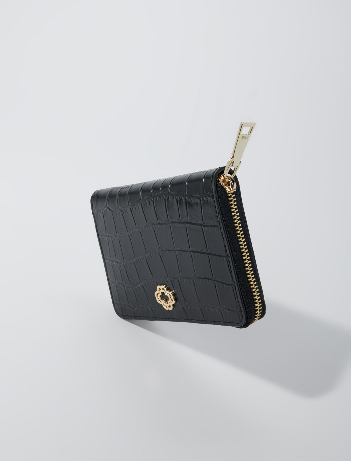 Leather wallet Black / Gray For Women | Maje Leather wallet Black / Gray For Women | Maje