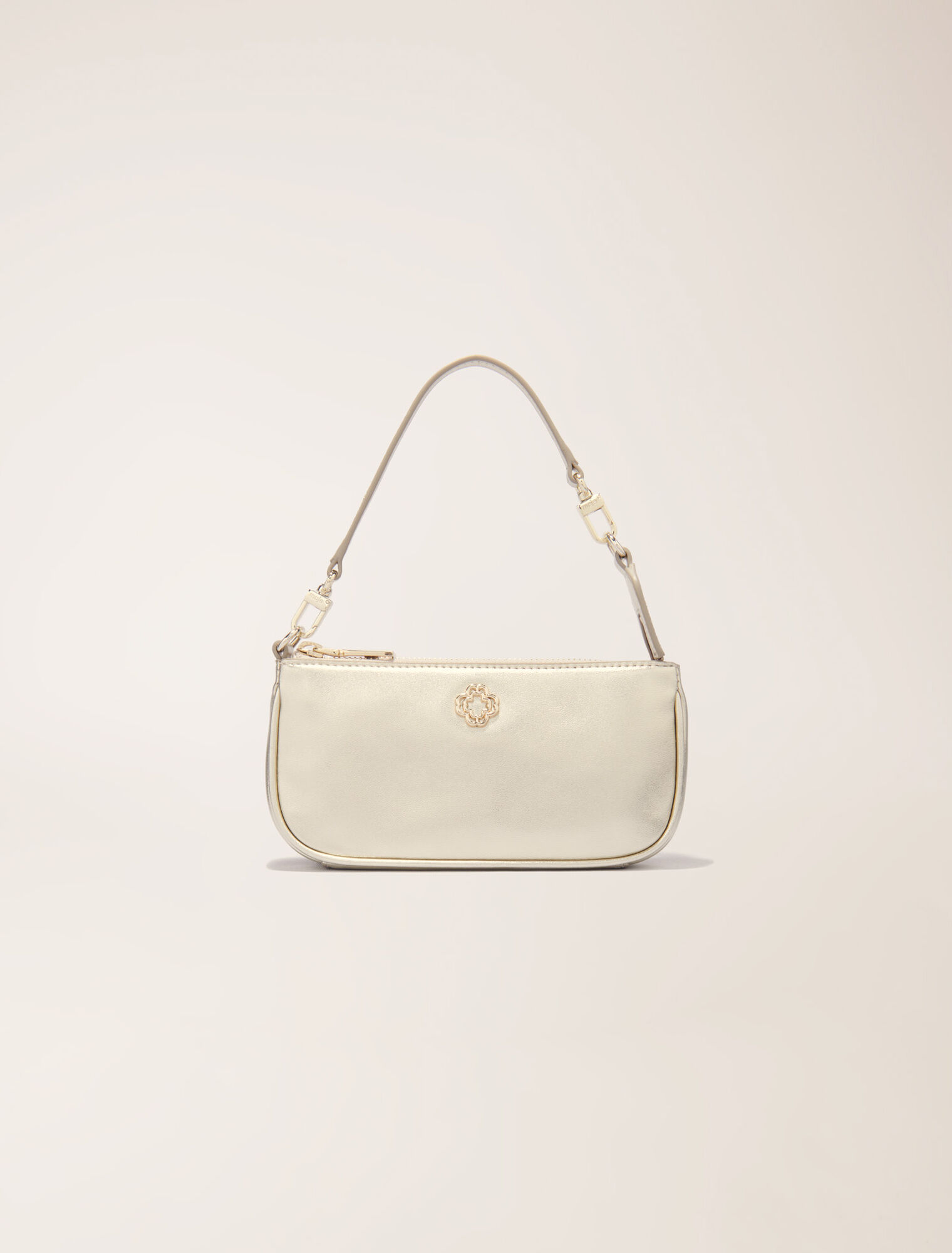 Metallic leather Sarah clutch bag