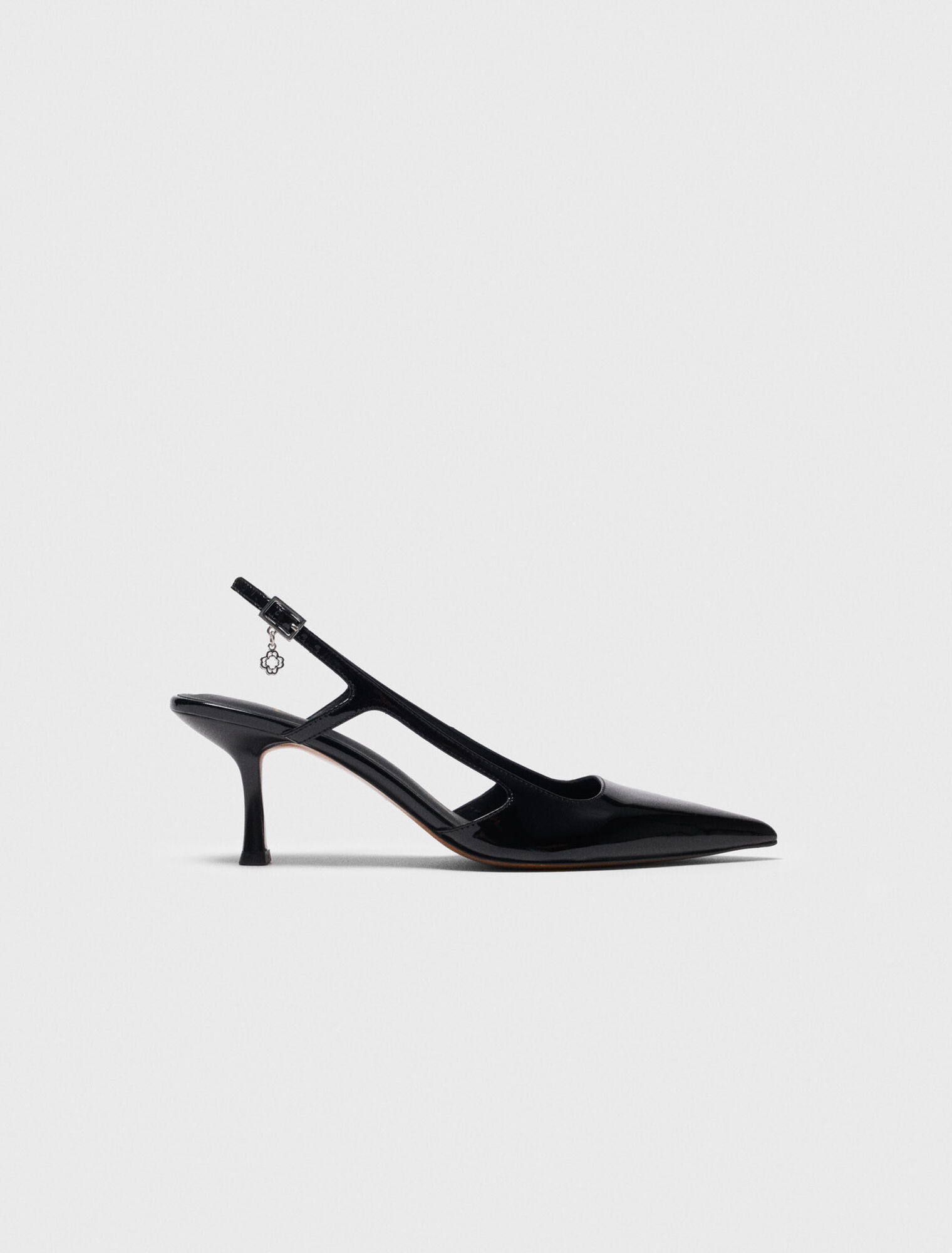 Patent leather slingback pumps