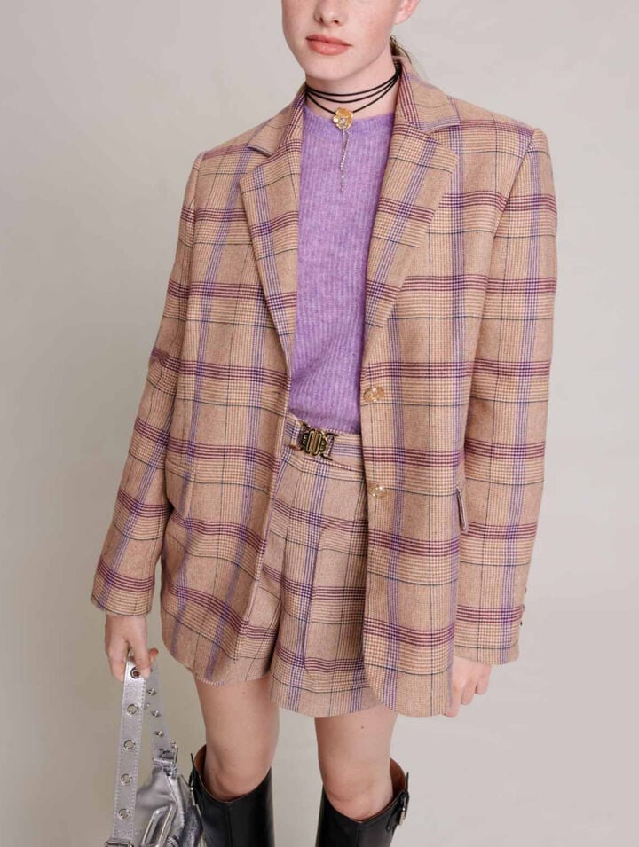 Checked suit jacket