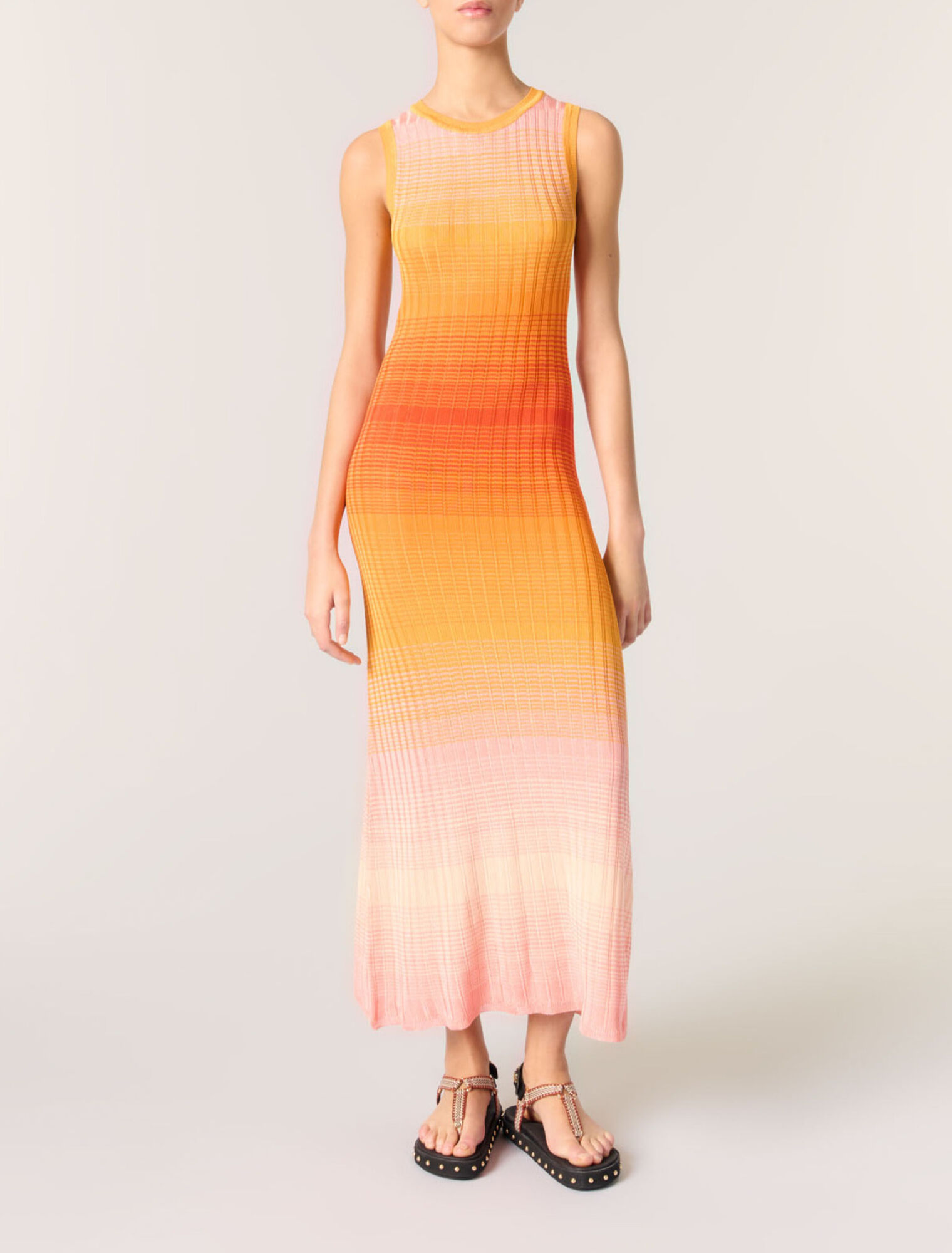 orange knit maxi dress Tie-dye Yellow / For Women Collusion fine knit