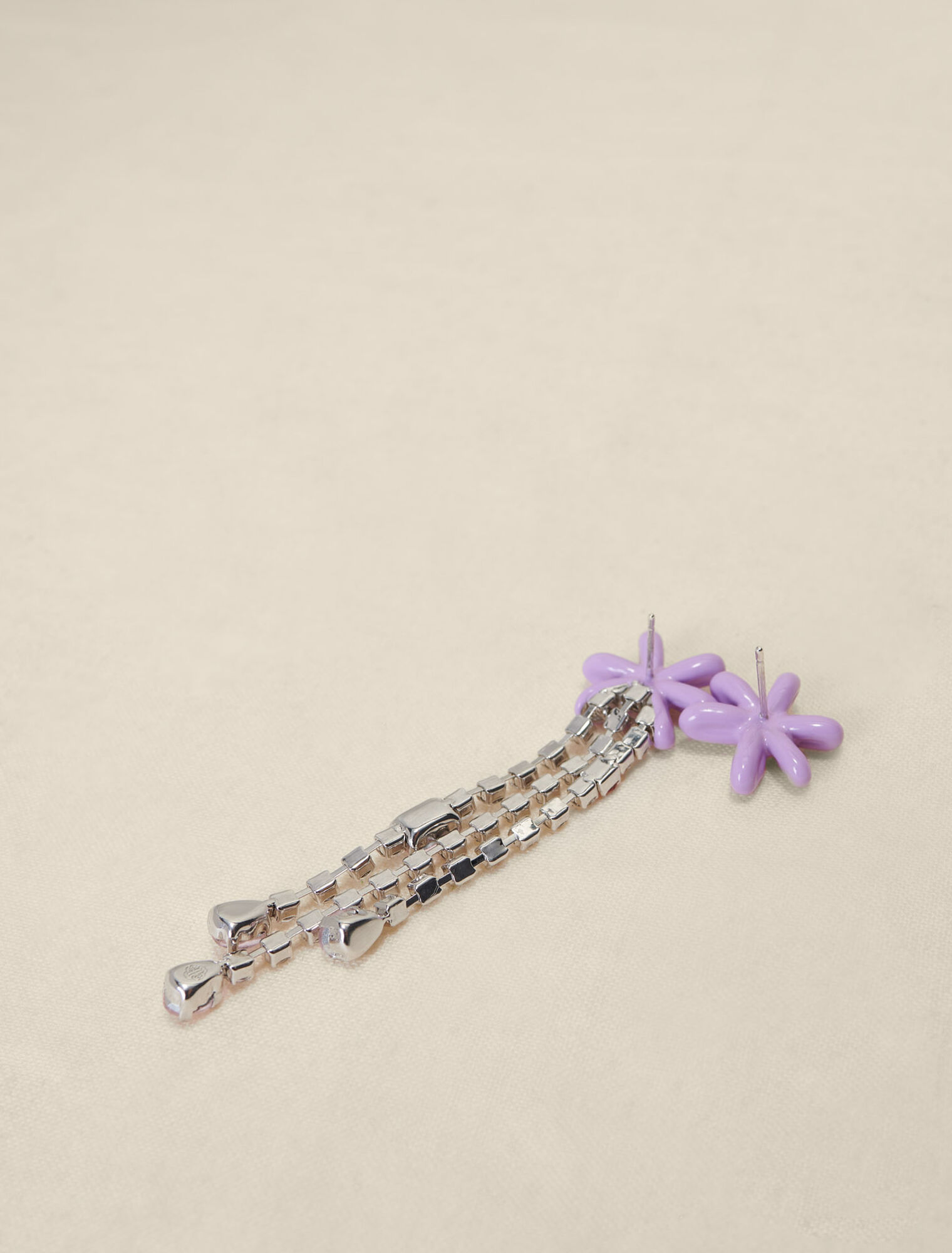 Mauve flower earrings