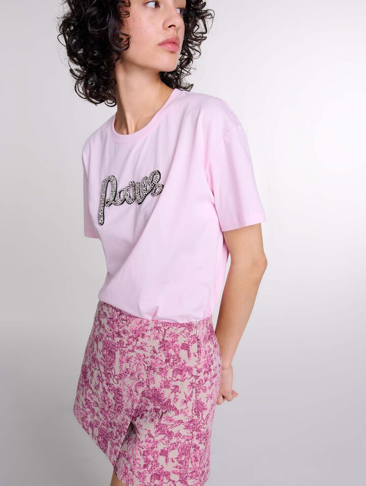 Paris rhinestone T-shirt