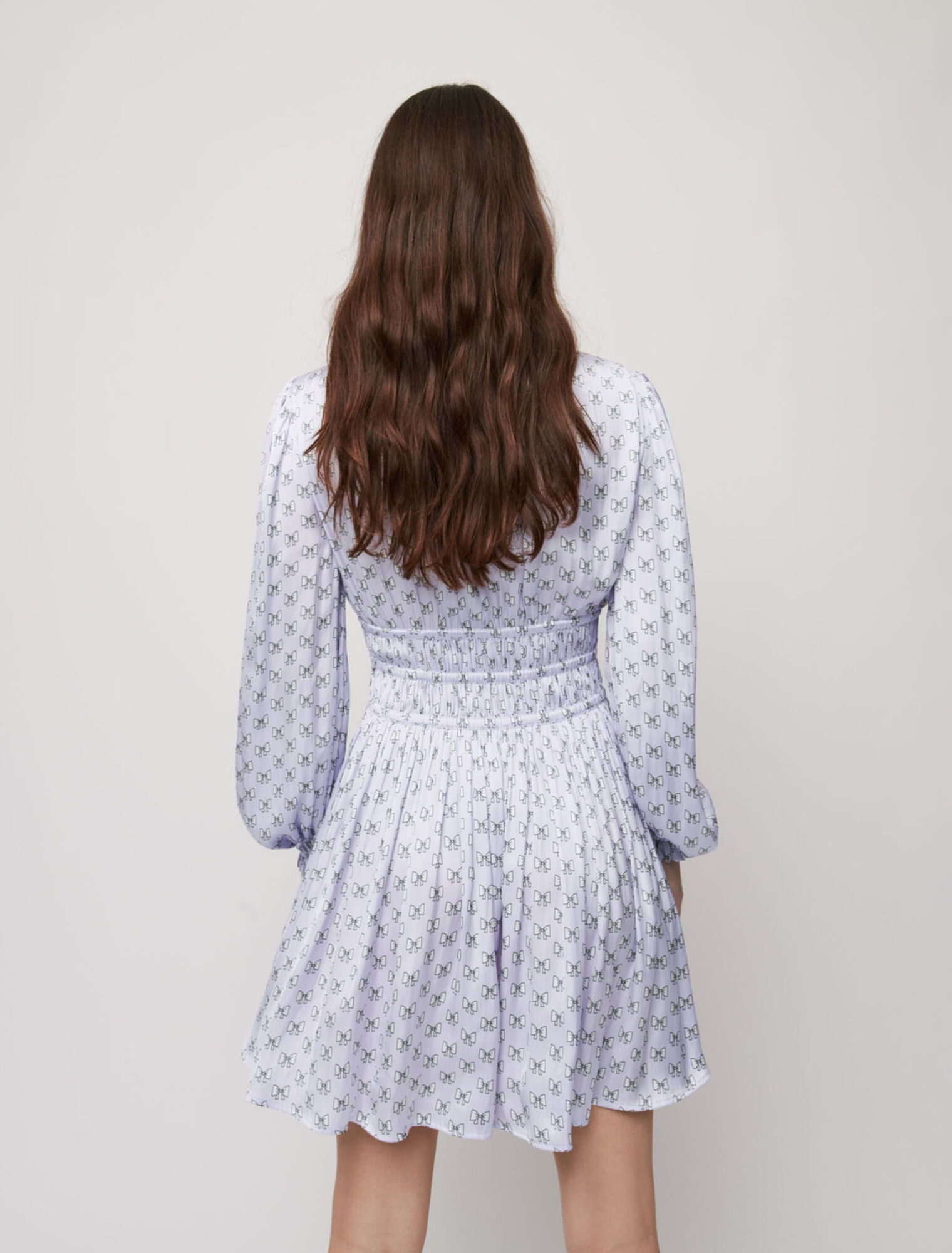 Satin dress with ruffles