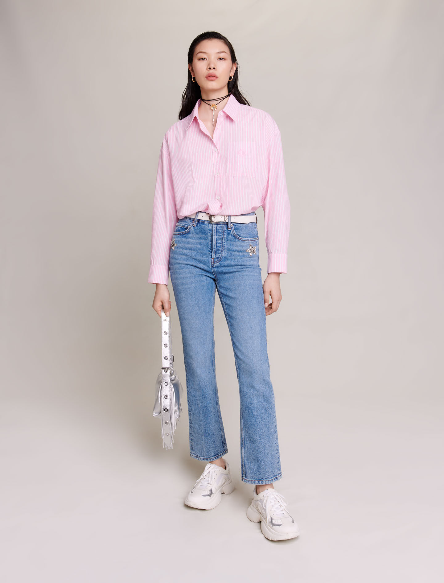 MAJE 売れ筋商品|||マージュ シャツ トップス レディース Shirts Pink Striped shirt Pink For Women | Maje